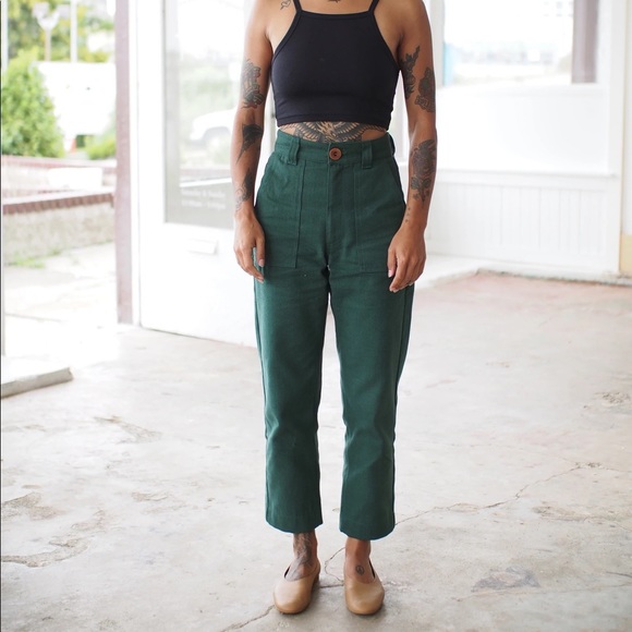Beaton Linen Pants - Beaton Linen Forest Denim Utility Pants